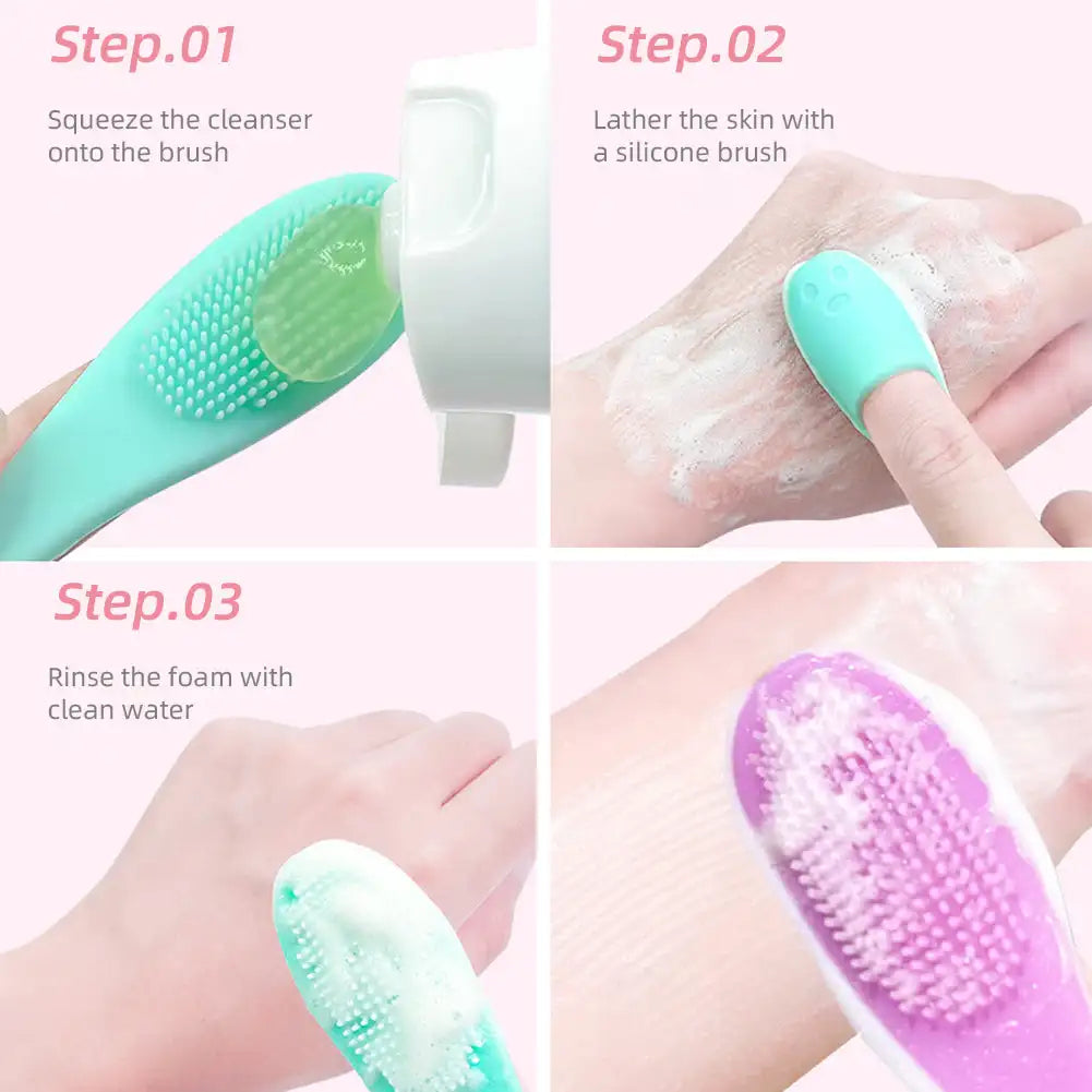 Silicone Facial Brush Cleaner Portable Blackhead Double-sided Massage Brushes