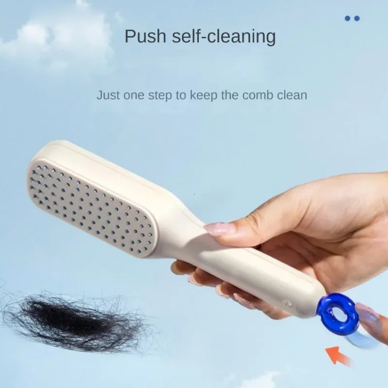 Anti-Static Massage Combs Soft brush Self-Cleaning Comb