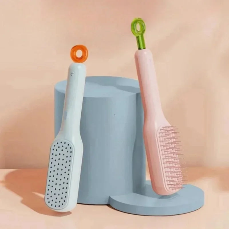Anti-Static Massage Combs Soft brush Self-Cleaning Comb
