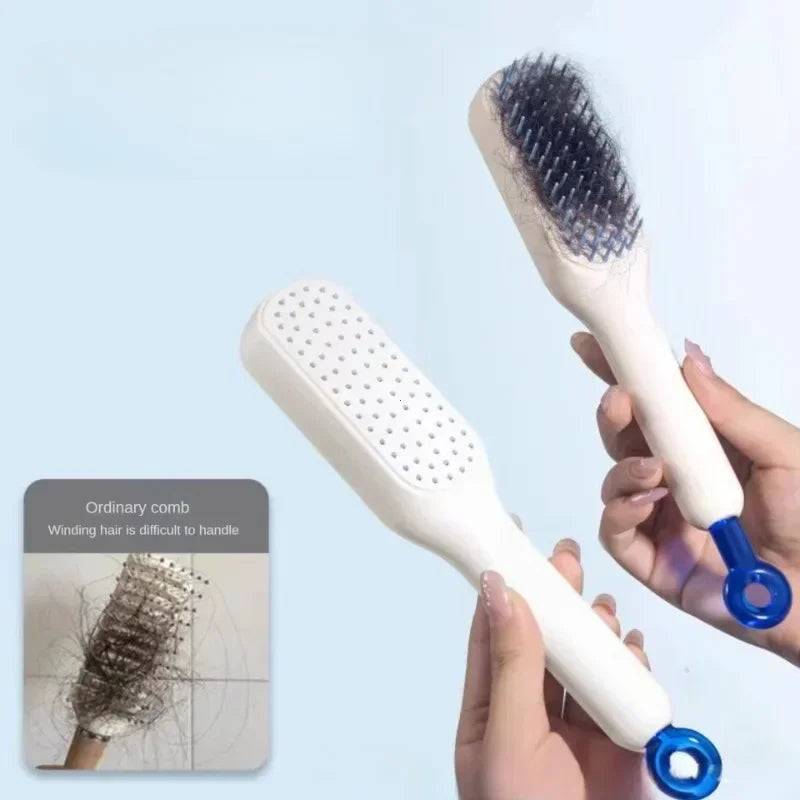 Anti-Static Massage Combs Soft brush Self-Cleaning Comb